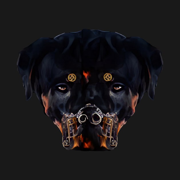 Rottweiler Steampunk art by Freedomink