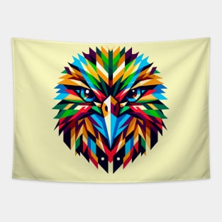 Geometric Kiwi Bird: Colorful Mosaic Art Tapestry