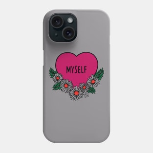 Myself Love Heart Daisies Phone Case