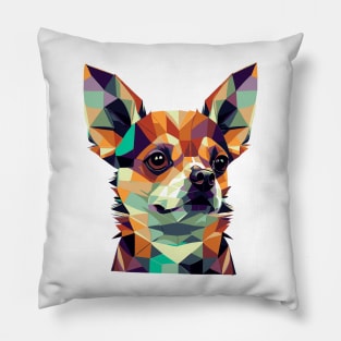 Chihuahu in colored shapes Pillow