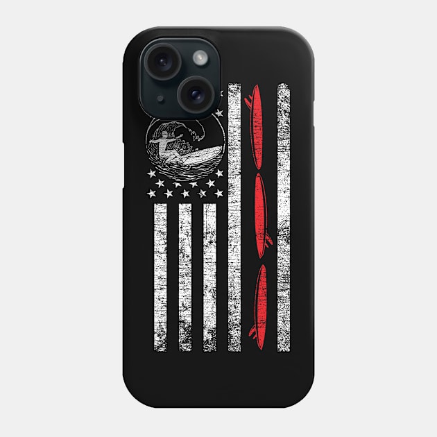 USA Flag Surfing Grunge Phone Case by ShirtsShirtsndmoreShirts