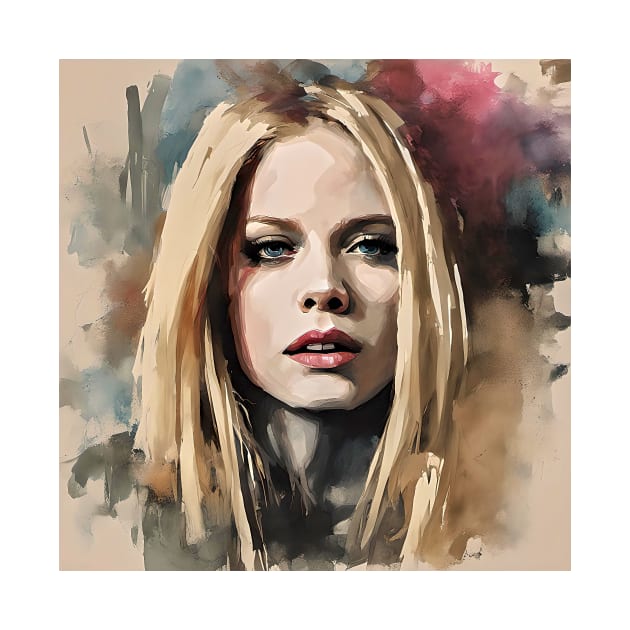 painting of Avril Lavigne by bogfl