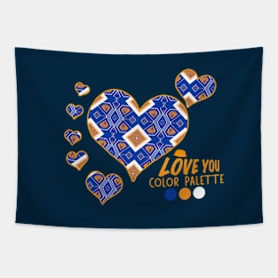 Love Flower Geometric Blue Colorful #3 Tapestry