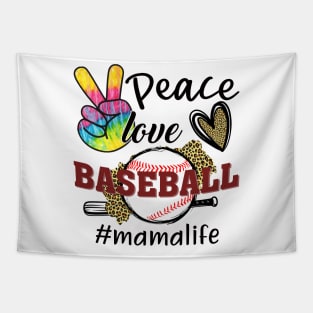 Peace Love Baseball Mama Life Tapestry