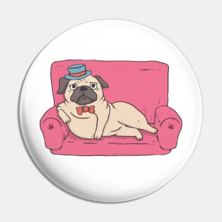 Pug Setting on the couch Pin