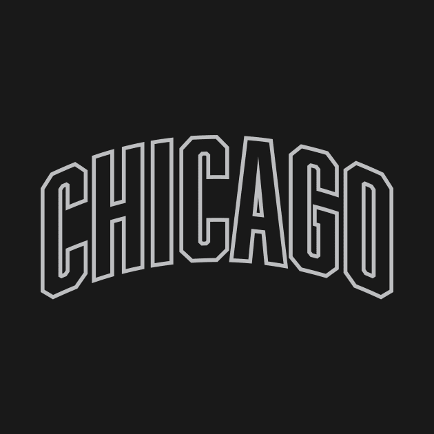 Chicago Silver/Gray Outline Typography by Good Phillings