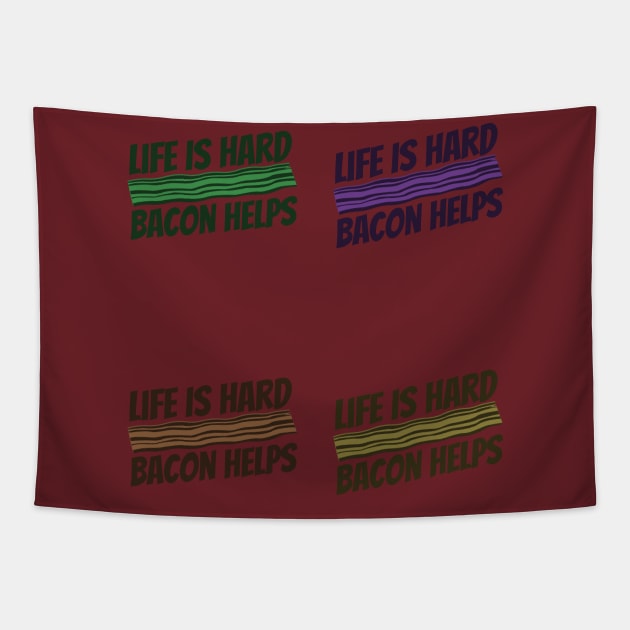 Bacon Bacon Bacon Tapestry by GreenCowLand