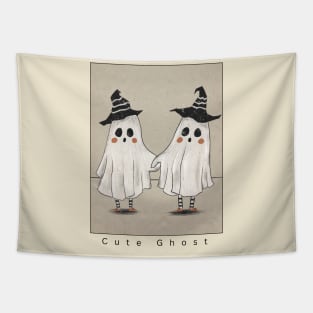 Boo-tiful Haunts: Halloween Cute Ghost Tapestry