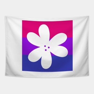 Flower Outline - discreet bisexual pride flag Tapestry