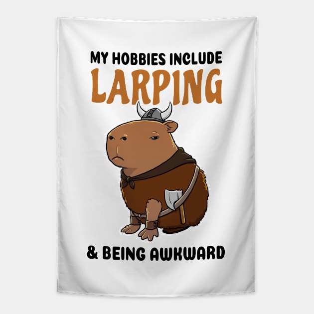 My hobbies include Larping and being awkward Capybara Viking Tapestry by capydays