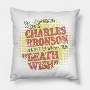 Death Wish – Poster Titles (with halftone pattern, distressed) Pillow