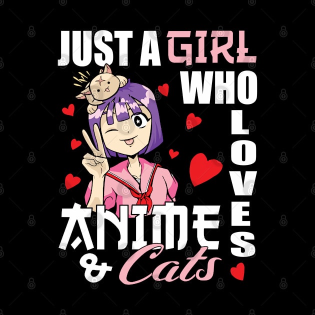 Just A Girl Who Loves Anime And Cats by Tesign2020