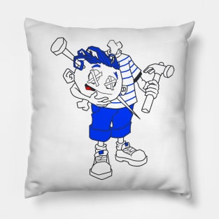 Mr. Sinmo (Julia style) blue Pillow