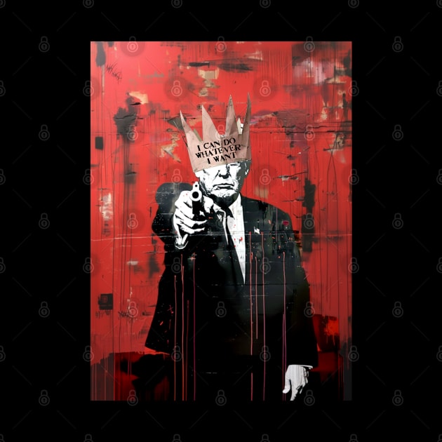 Donald Trump: King Trump on a Dark Background by Puff Sumo