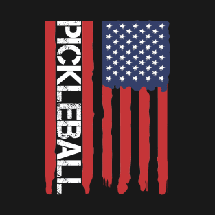 American Flag Patriotic Pickleball T-Shirt