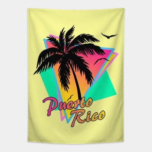 Puerto Rico Cool 80s Sunset Tapestry