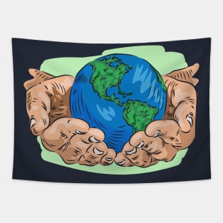 Mother Earth Day Illustration Tapestry