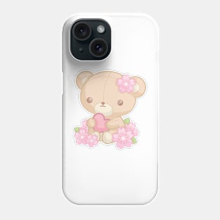 Cherry Blossom Teddy Bear Phone Case