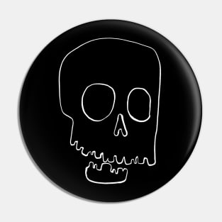 Hand-drawn white skull Pin