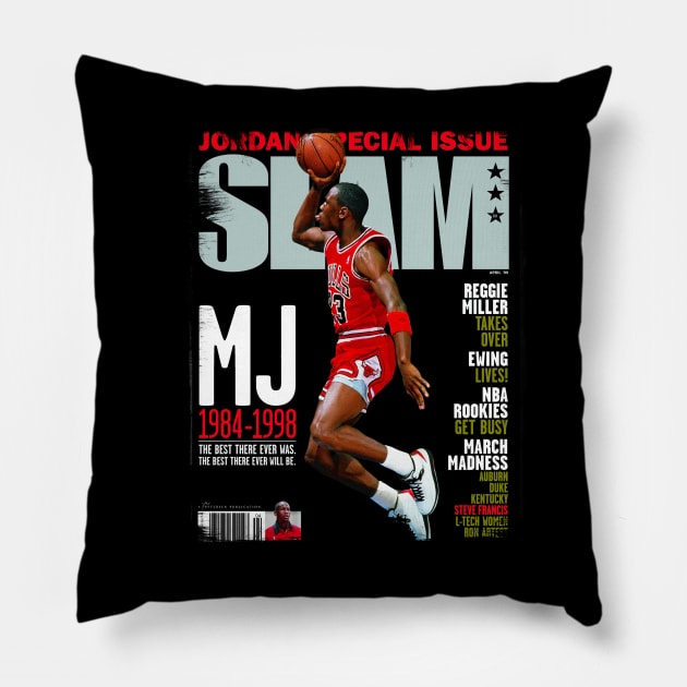 MJ SLAM MAGAZINE Pillow by Buff Geeks Art