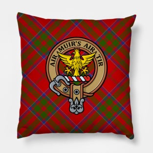 Clan MacDonald of Keppoch Crest over Tartan Pillow