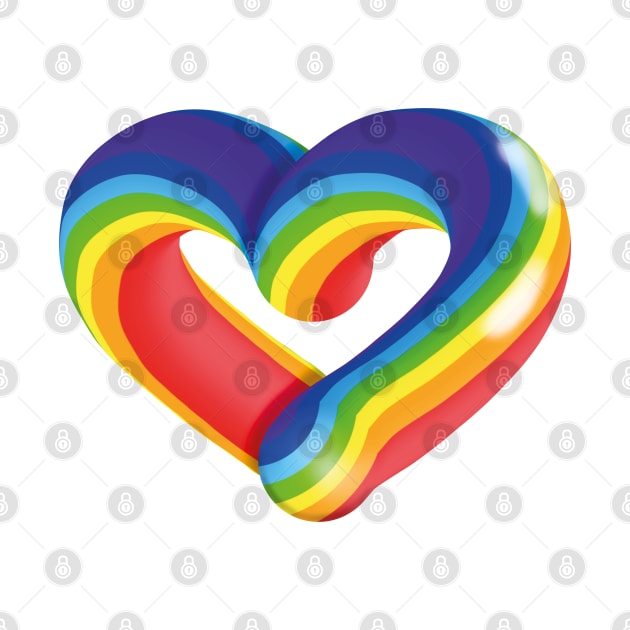 3D Bubble Rainbow Gay Pride Flag Love Heart Shape by Ciara Shortall Art