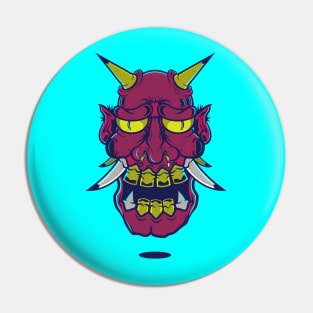 Oni Mask Design T-shirt STICKERS CASES MUGS WALL ART NOTEBOOKS PILLOWS TOTES TAPESTRIES PINS MAGNETS MASKS Pin