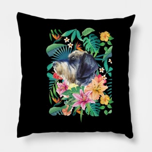 Tropical Wire Haired Wirehaired Dachshund Doxie Pillow