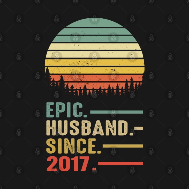 Epic Husband Since 2017 Vintage retro 4 years Marriage Anniversary by Moe99