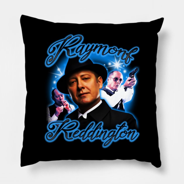 Raymond reddington airbrush potrait Pillow by BVNKGRAPHICS