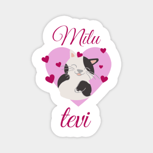 Cat I love you Valentine's Day Gift - Latvian Magnet