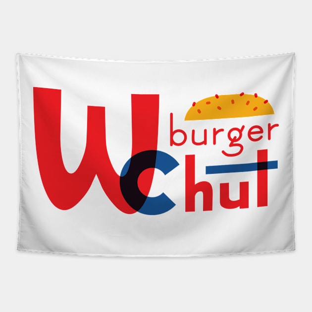 WcBurger Hut - Burger King Parody Tapestry by banditotees