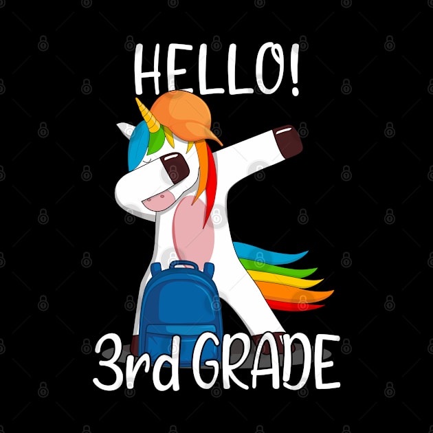 Hello 3rd Grade First Day Of Third Grade Girls Kids Unicorn by auviba-design