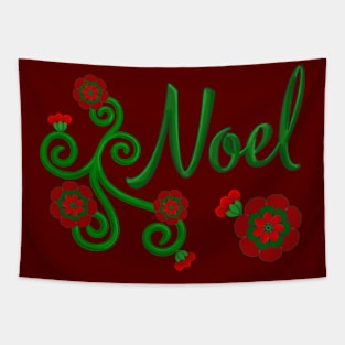 Noel Floral Christmas Art Tapestry