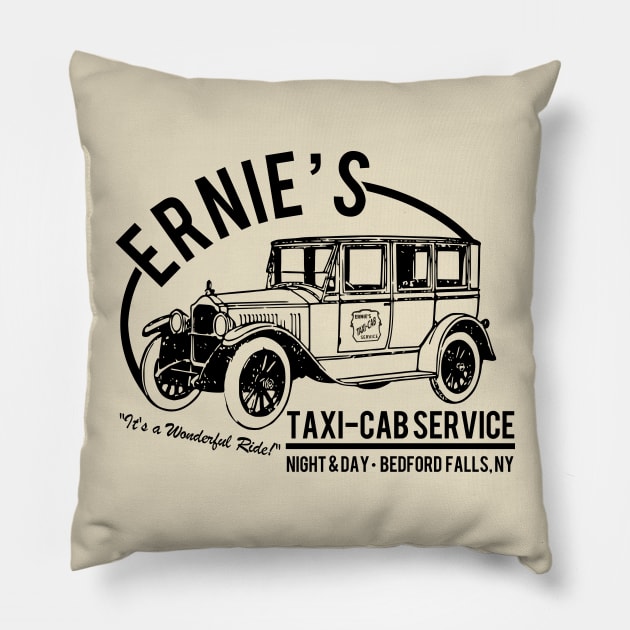 Ernie's Taxi-Cab Service Pillow by PopCultureShirts