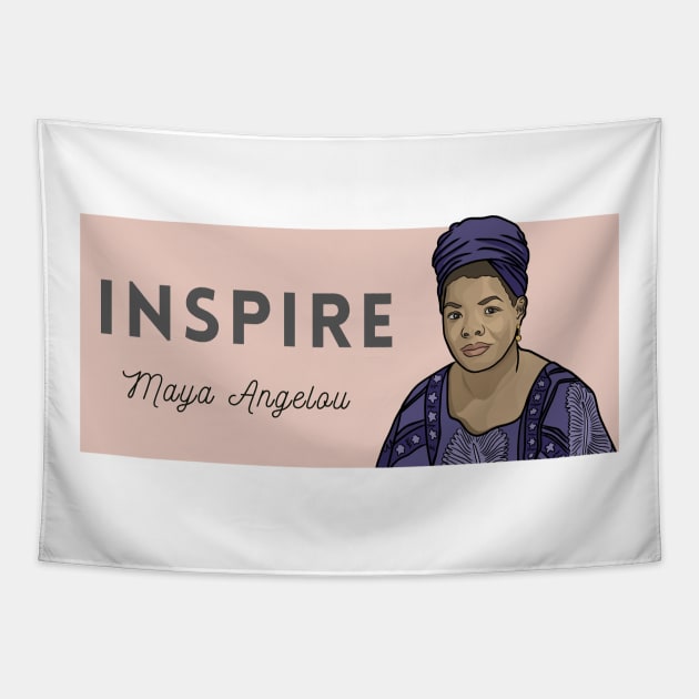 Historical Figures: Maya Angelou: "Inspire" Tapestry by History Tees