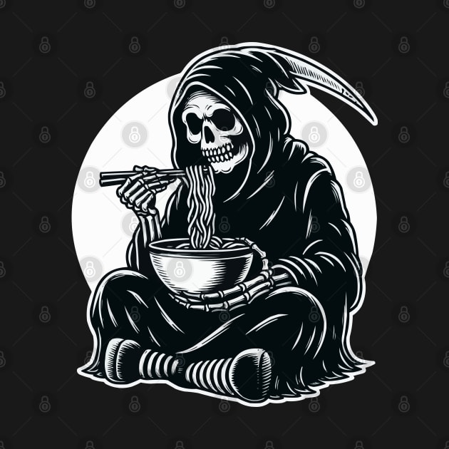 Grim Reaper Eating Ramen Noodle by fikriamrullah