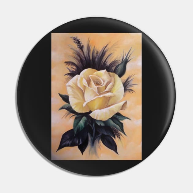 Yellow Rose Pin by Artbythree