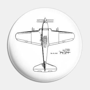 Aeroplane Print Patent Image Pin