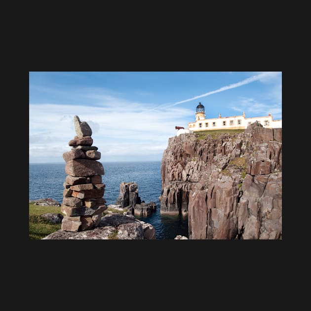 Cairn built by visitors near Neist Point Lighthouse - Isle of Skye, Scotland by richflintphoto