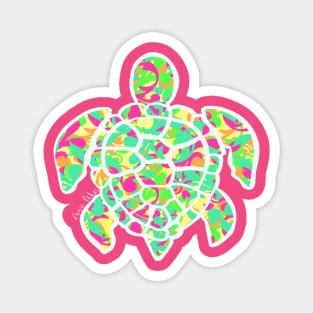 Love life colorful sea turtle Magnet