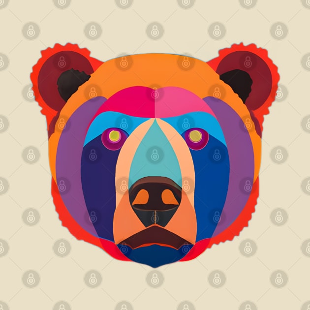 Pop Art Bear Face by Chance Two Designs