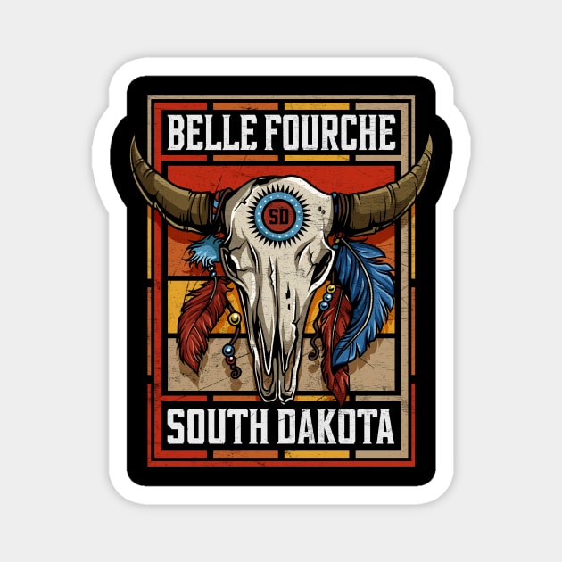 Belle Fourche South Dakota Native American Bison Skull Magnet by SouthDakotaGifts