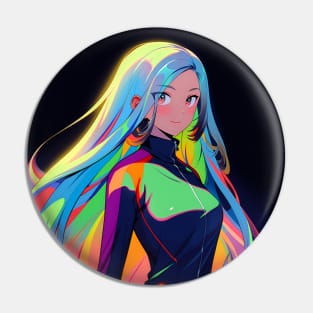 Fantasy Cyber Anime Girl Pin