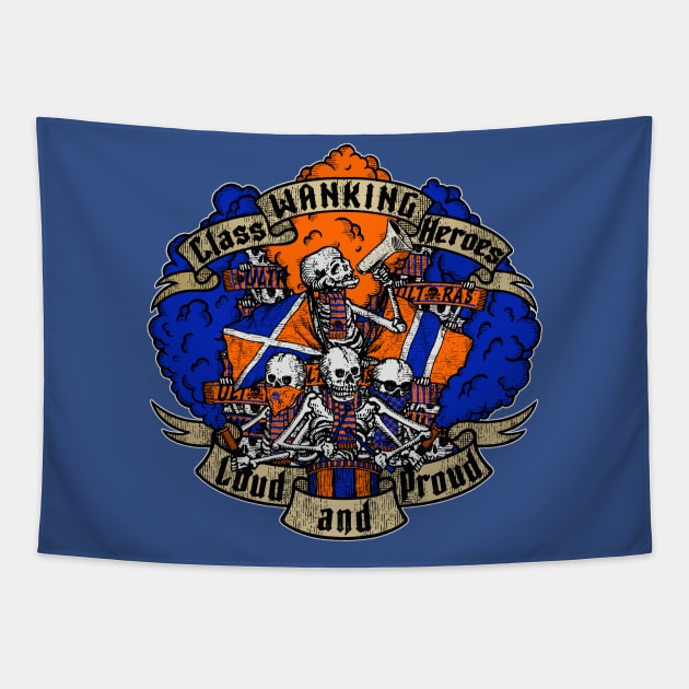 LOUD AND PROUD! (blue and orange edition) ULTRAS Tapestry by boozecruisecrew