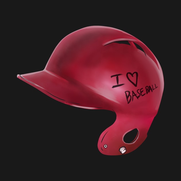 I Love Baseball Helmet Font Baseball by SinBle