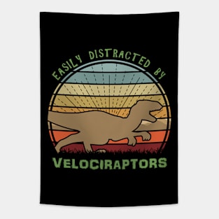 Easily Distracted By Velociraptors Tapestry