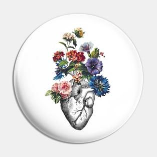 Floral Heart - Black Pin