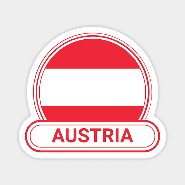 Austria Country Badge - Austria Flag Magnet by Yesteeyear