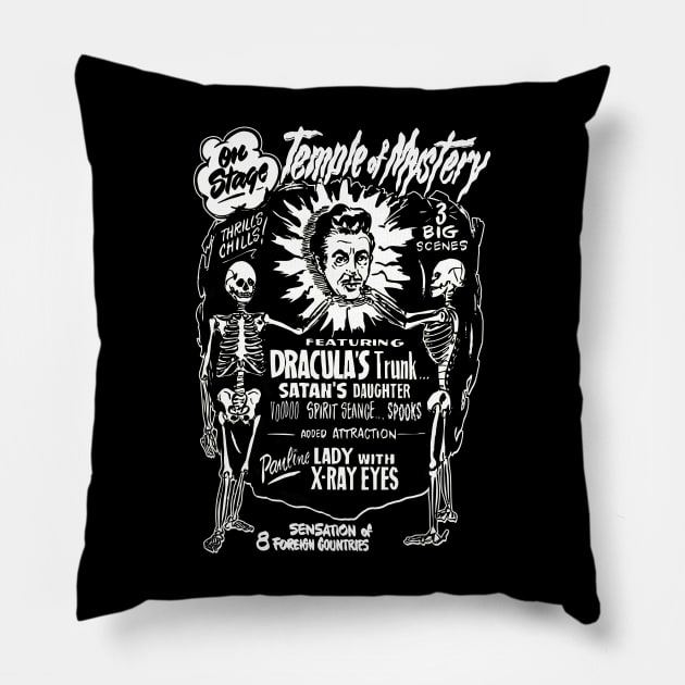 Temple of Mystery spook show poster Pillow by UnlovelyFrankenstein